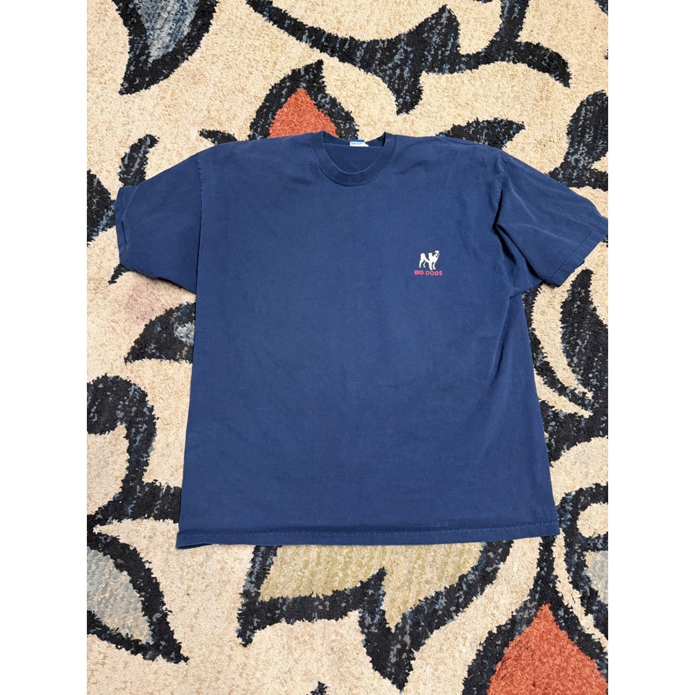 Vintage Big Dogs Graphic T-Shirt Mens 3X Navy Blue Saint Bernard 90s Streetwear